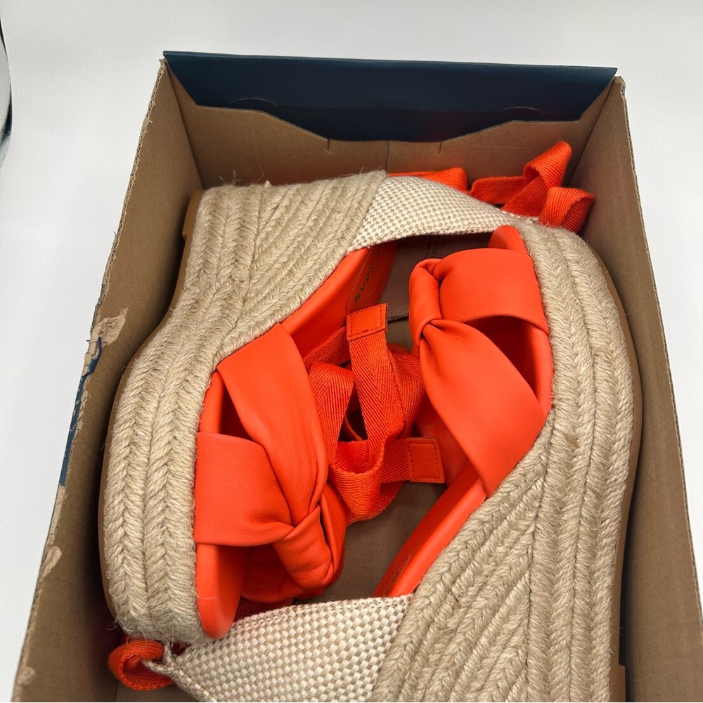 New Cole Haan Orange Cloudfoam Espadrille Wedge Sandals size 7 - Picture 13 of 13